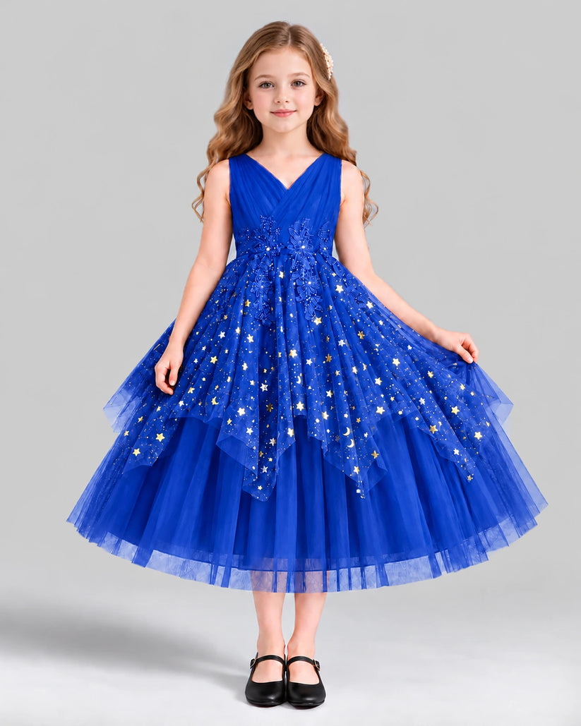 Royal Blue Ball Gown Girls Formal Dress Front