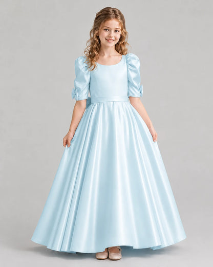 Baby Blue Ball Gown Girls Formal Dresses Front