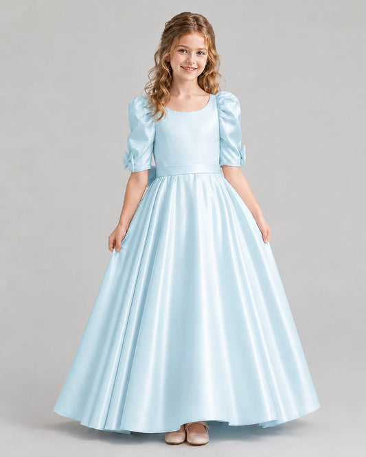 Baby Blue Ball Gown Girls Formal Dresses Front