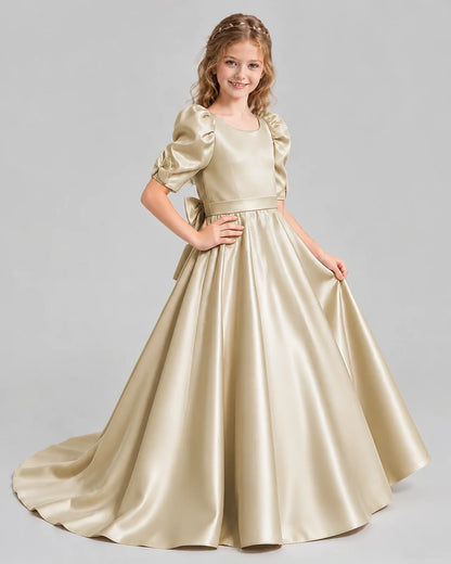 Champagne Ball Gown Girls Formal Dresses Side