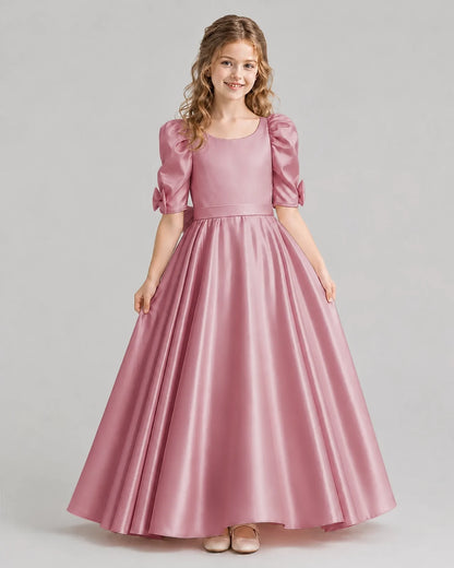 Dusty Rose Ball Gown Girls Formal Dresses Front