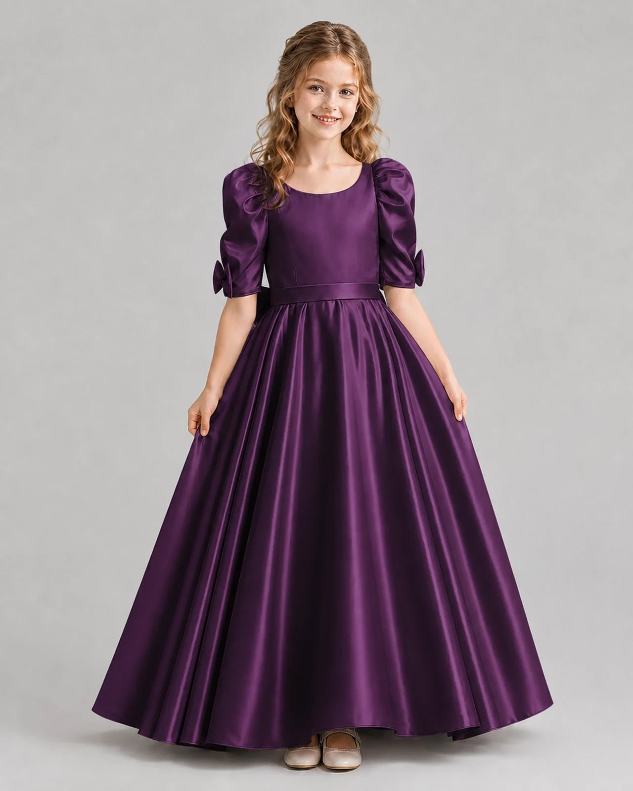 Grape Ball Gown Girls Formal Dresses Front