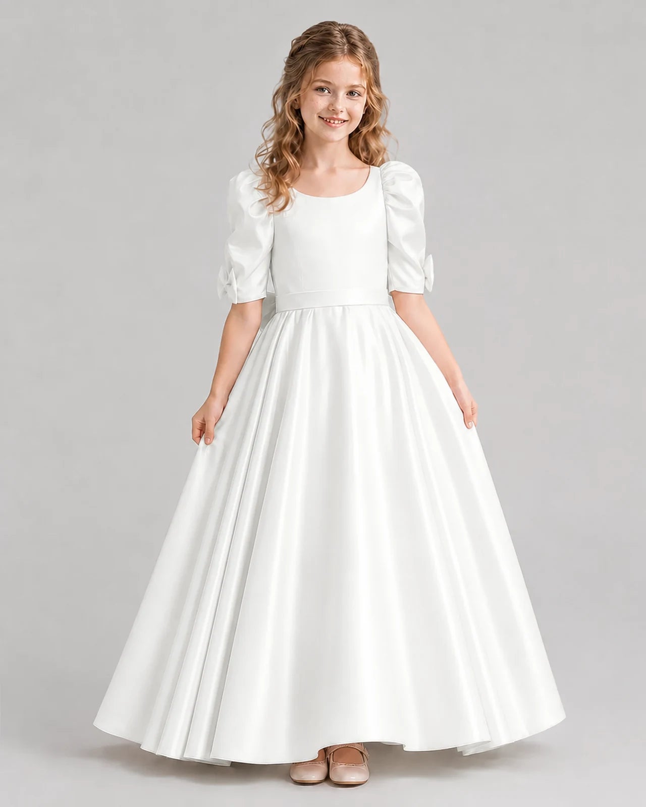 Ivory Ball Gown Girls Formal Dresses Front