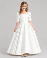 Ivory Ball Gown Girls Formal Dresses Front