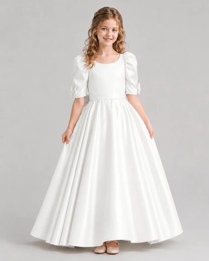 Ivory Ball Gown Girls Formal Dresses Front