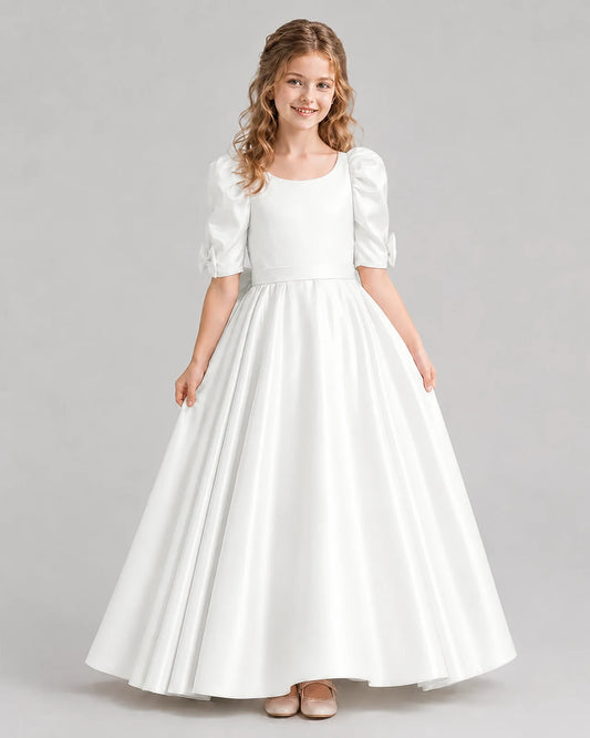 Ivory Ball Gown Girls Formal Dresses Front