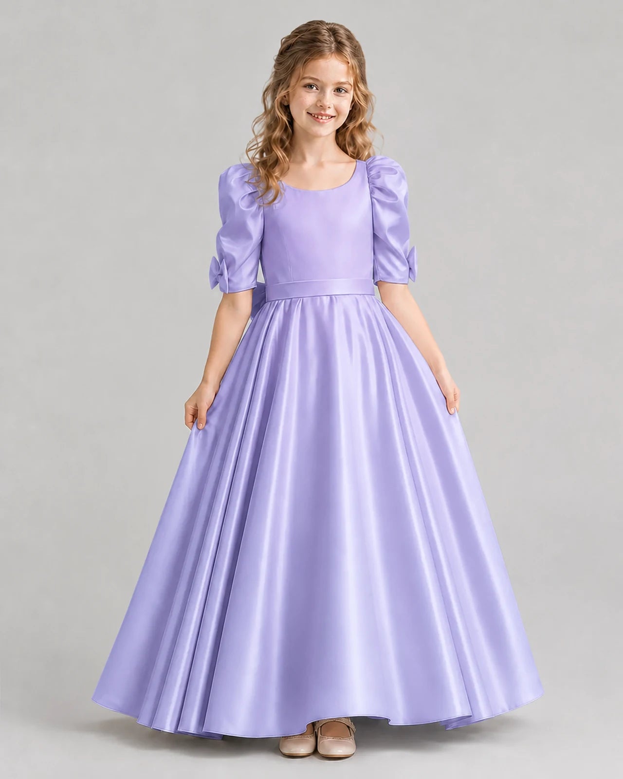 Lavender Ball Gown Girls Formal Dresses Front