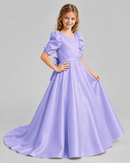 Lavender Ball Gown Girls Formal Dresses Side