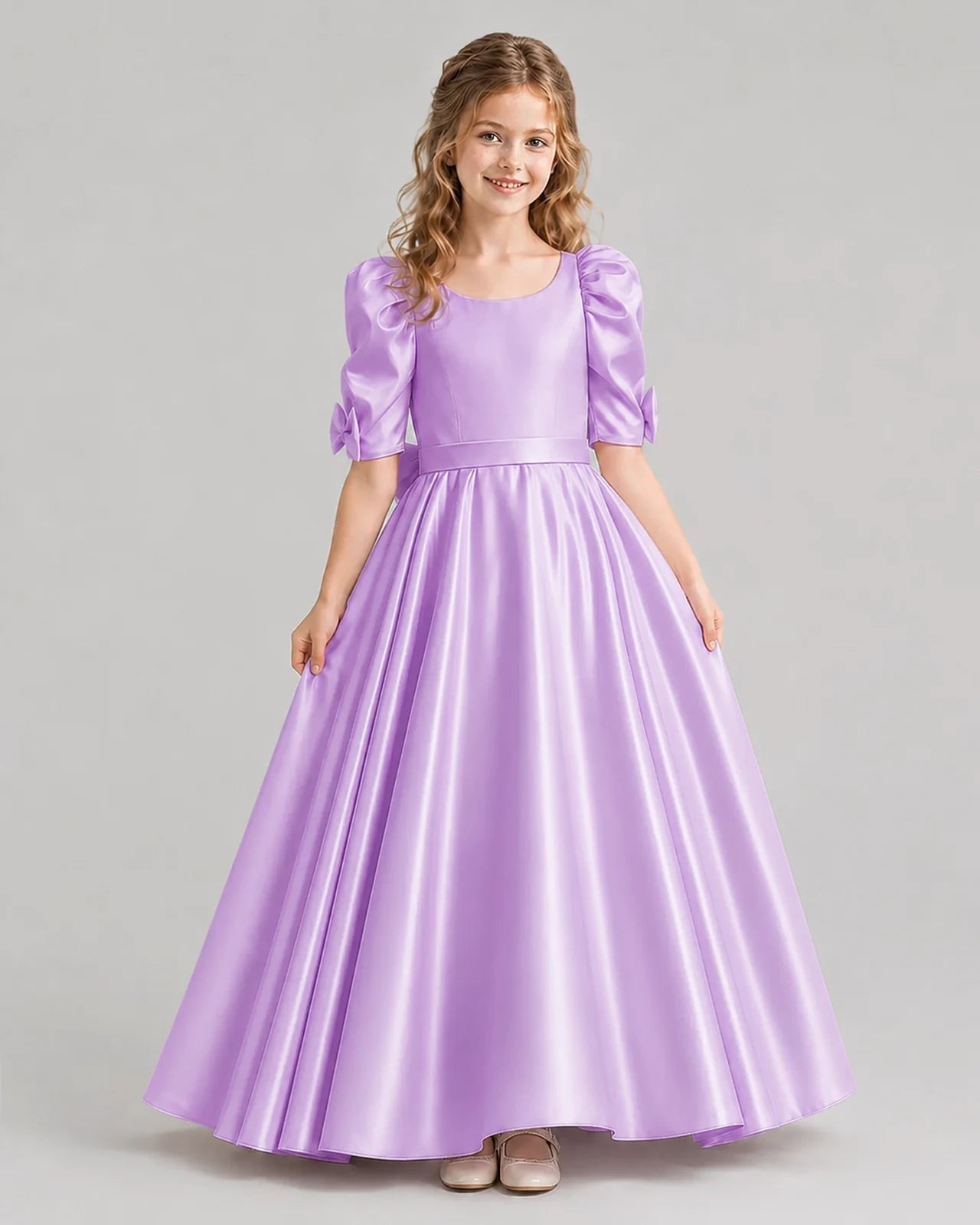 Lilac Ball Gown Girls Formal Dresses Front