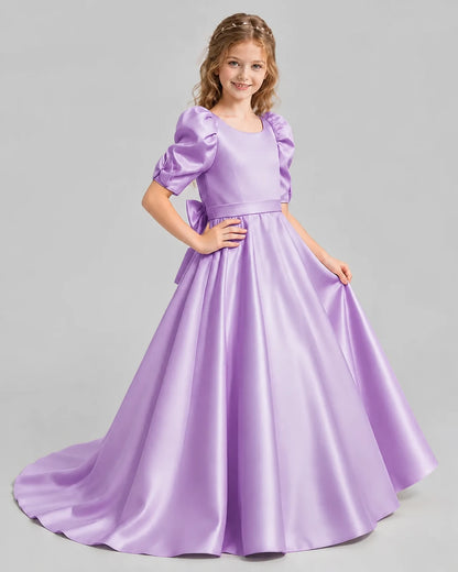 Lilac Ball Gown Girls Formal Dresses Side