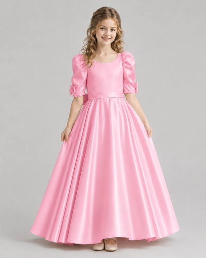 Pink Ball Gown Girls Formal Dresses Front