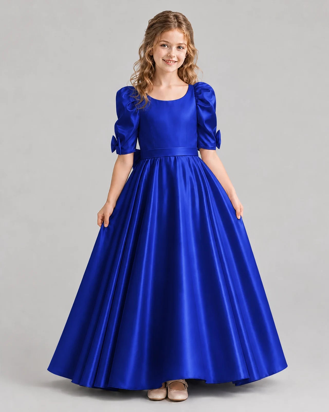 Royal Blue Ball Gown Girls Formal Dresses Front