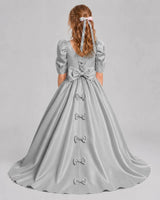 Silver Ball Gown Girls Formal Dresses Back