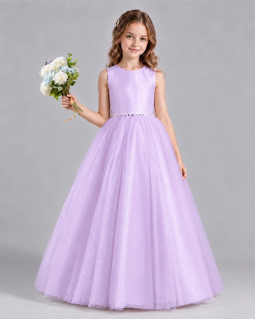 Lilac Ball Gown Flower Girl Dresses Front