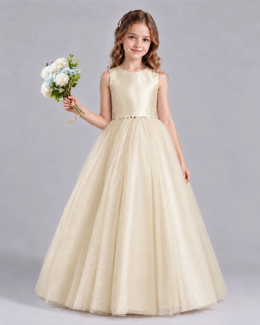 Champagne Ball Gown Flower Girl Dresses Front