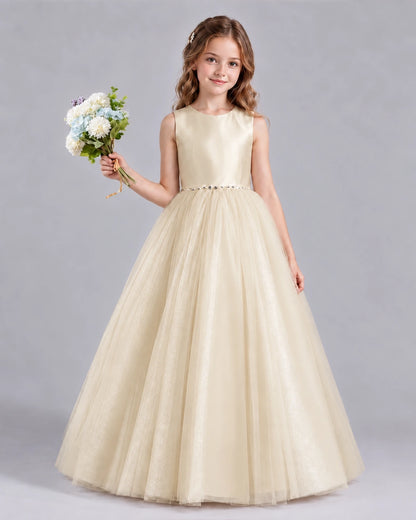 Champagne Ball Gown Flower Girl Dresses Front