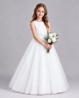 Ivory Ball Gown Flower Girl Dresses Side
