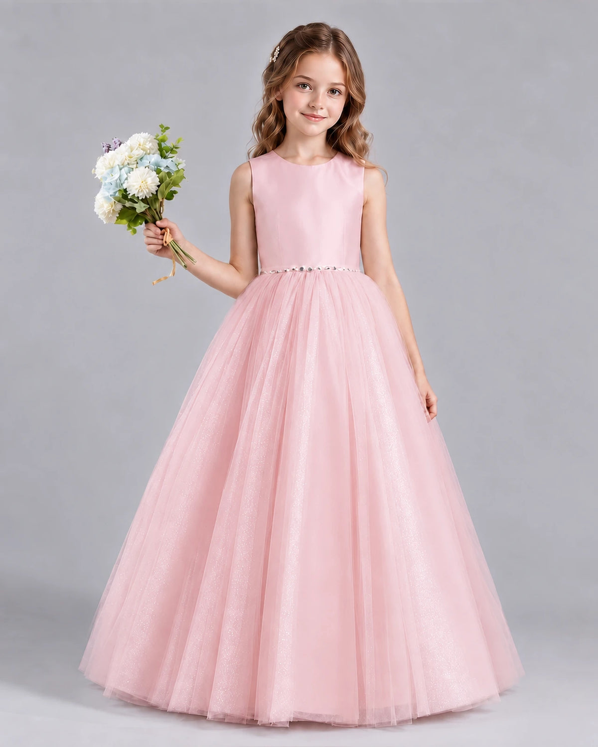 Pink Ball Gown Flower Girl Dresses Front