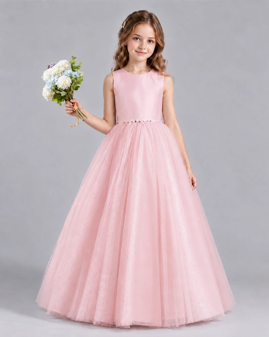Pink Ball Gown Flower Girl Dresses Front