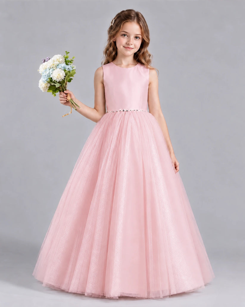 Pink Ball Gown Flower Girl Dresses Front