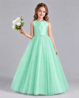 Turquoise Ball Gown Flower Girl Dresses Front