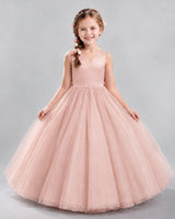 Blush Pink Ball Gown Flower Girl Dresses Front