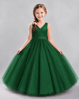 Dark Green Ball Gown Flower Girl Dresses Front