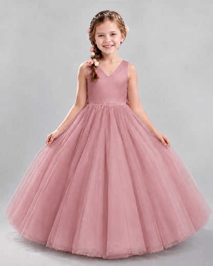 Blush Pink Ball Gown Flower Girl Dresses Front