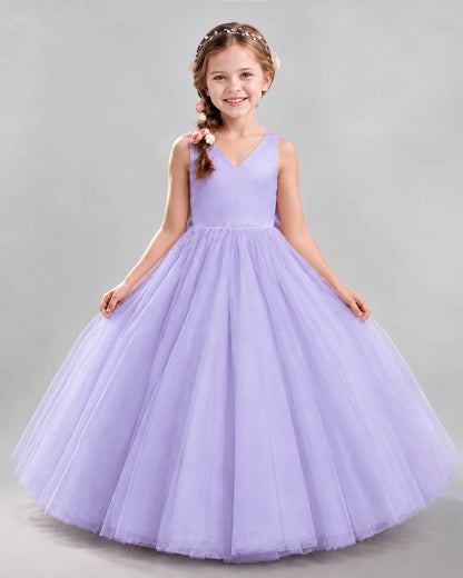 Lavender Ball Gown Flower Girl Dresses Front