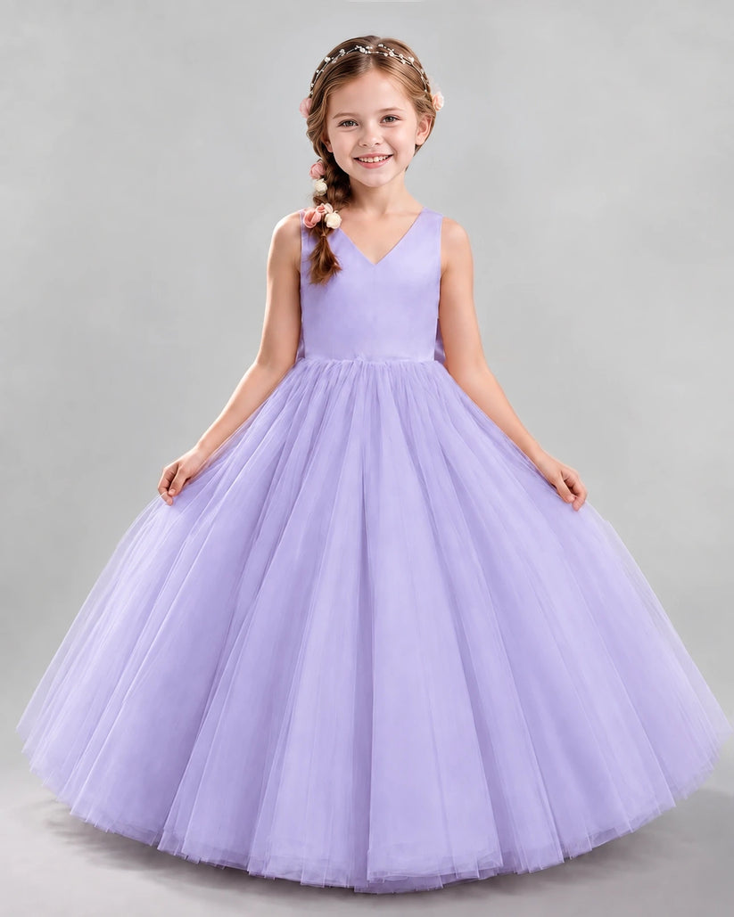 Lavender Ball Gown Flower Girl Dresses Front
