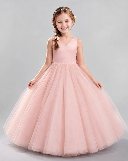Pink Ball Gown Flower Girl Dresses Front