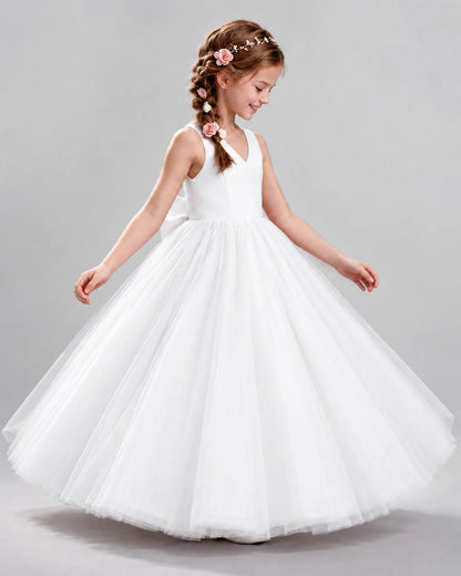Ivory Ball Gown Flower Girl Dresses Side