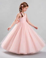 Pink Ball Gown Flower Girl Dresses Side