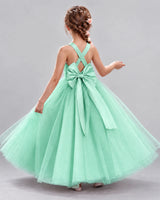 Turquoise Ball Gown Flower Girl Dresses Back