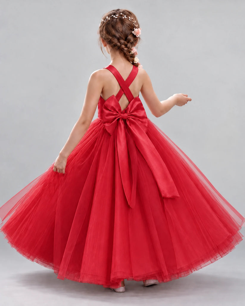 Windred Ball Gown Flower Girl Dresses Back