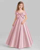 Dusty Rose A-line Girls Formal Dresses Pose
