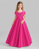 Hot Pink A-line Girls Formal Dresses Pose