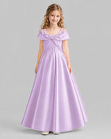 Lilac A-line Girls Formal Dresses Front