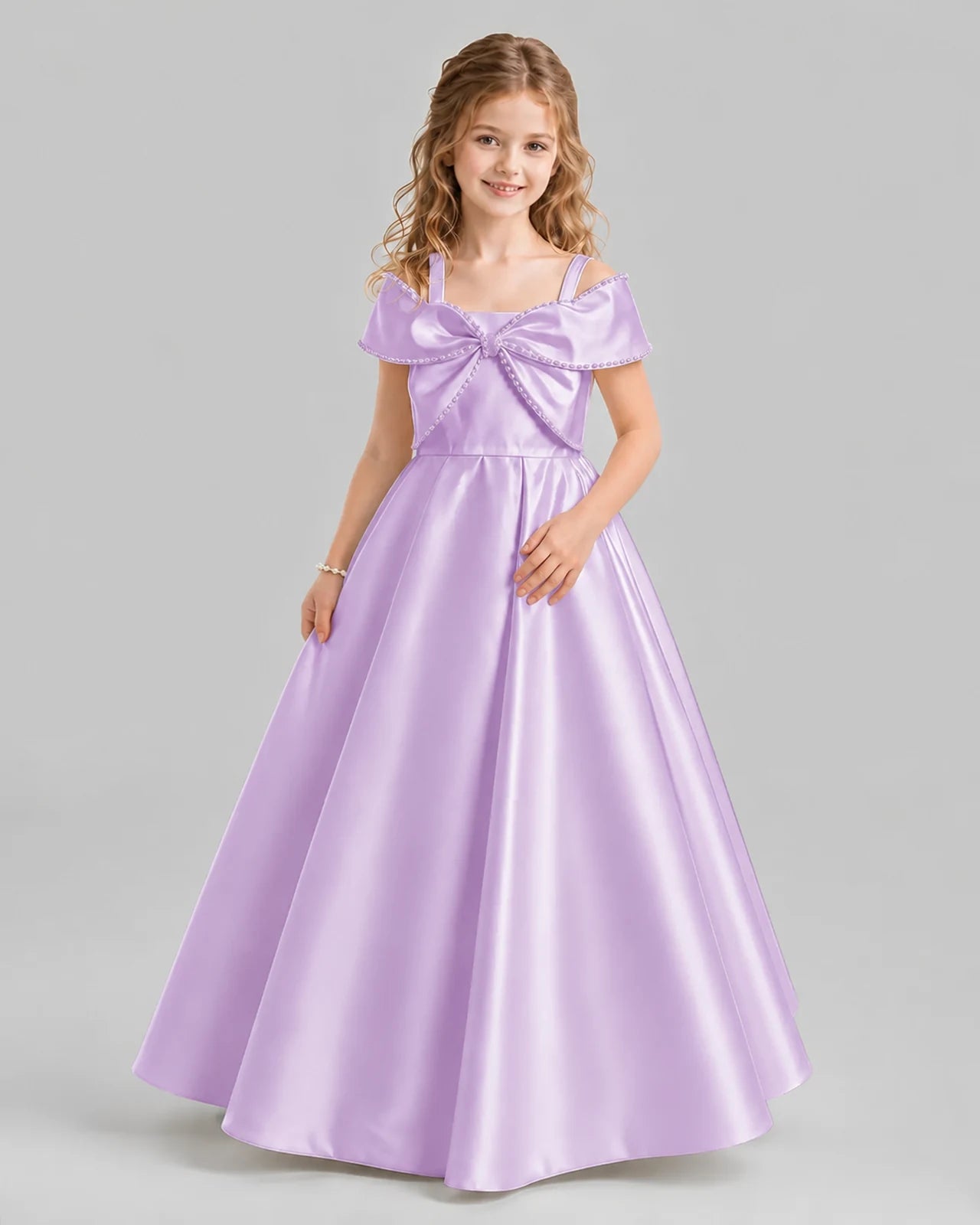 Lilac A-line Girls Formal Dresses Pose
