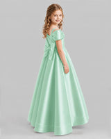 Mint Green A-line Girls Formal Dresses Back
