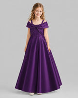 Purple A-line Girls Formal Dresses Front