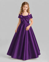 Purple A-line Girls Formal Dresses Pose