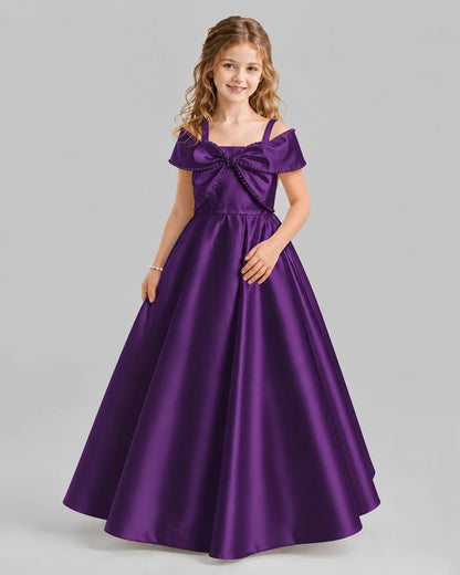 Purple A-line Girls Formal Dresses Pose