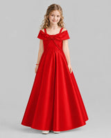 Red A-line Girls Formal Dresses Front