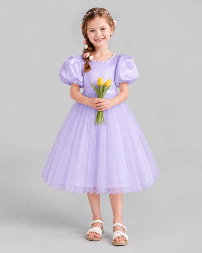 Lavender A-line Girls Formal Dresses Front