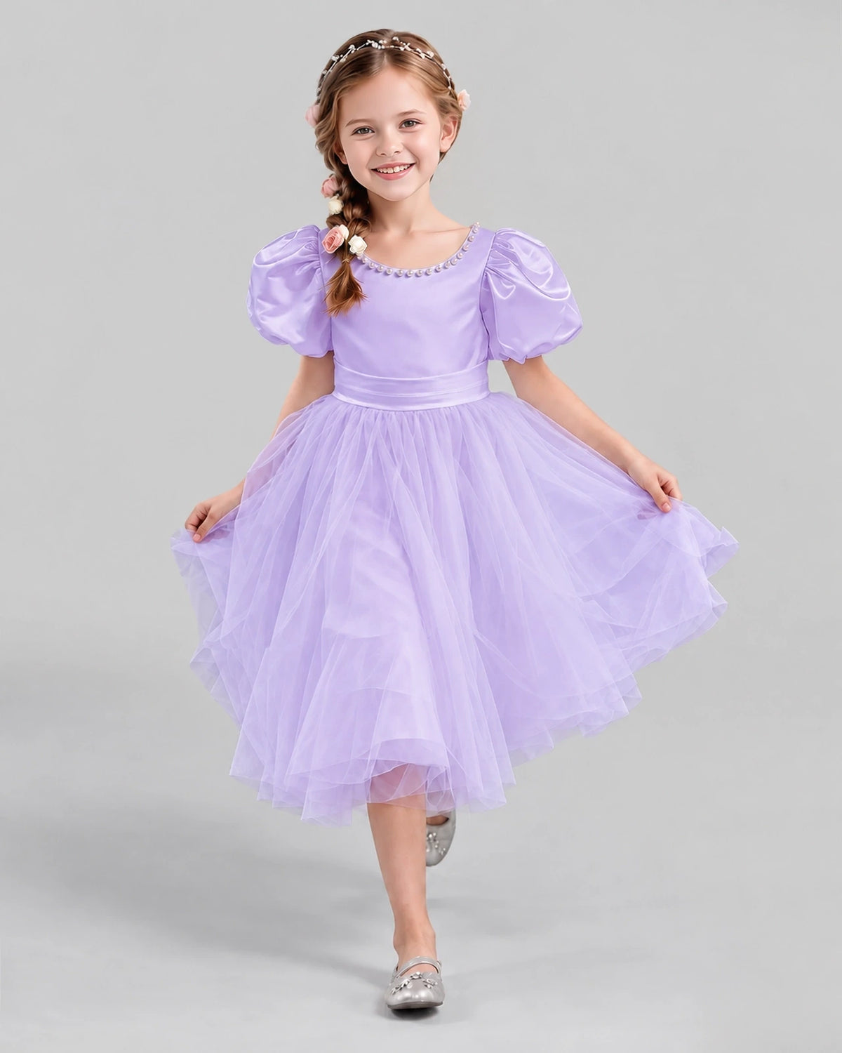 Lavender A-line Girls Formal Dresses Pose