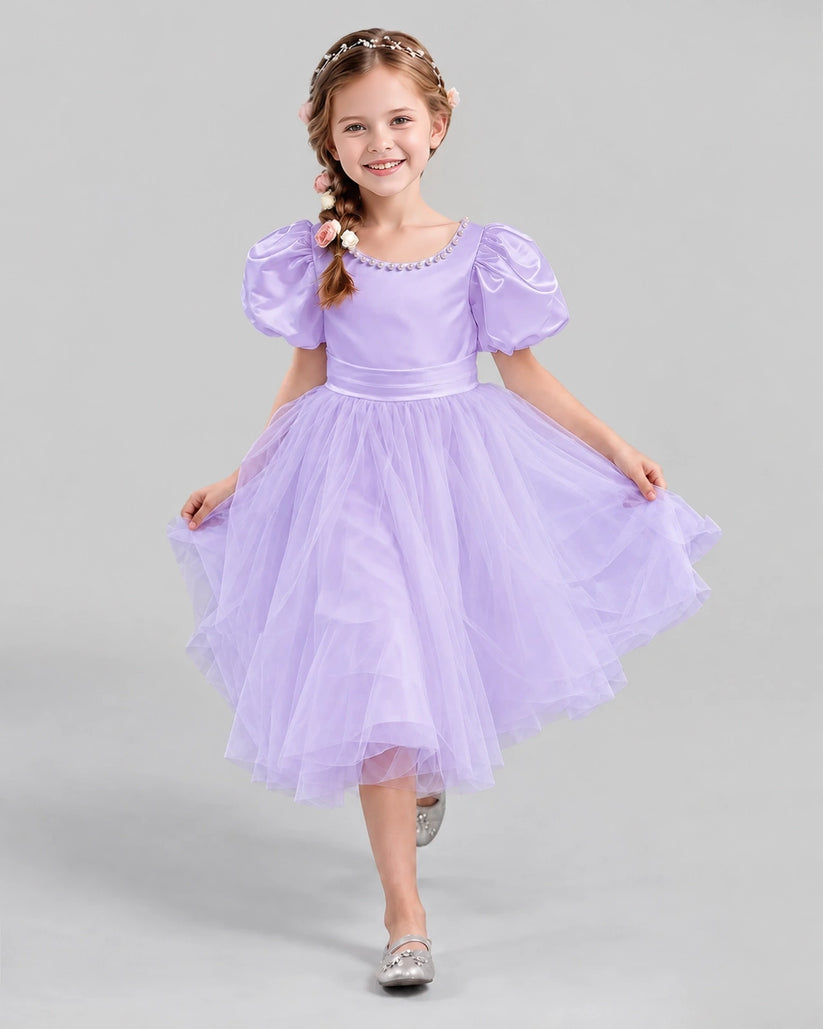 Lavender A-line Girls Formal Dresses Pose