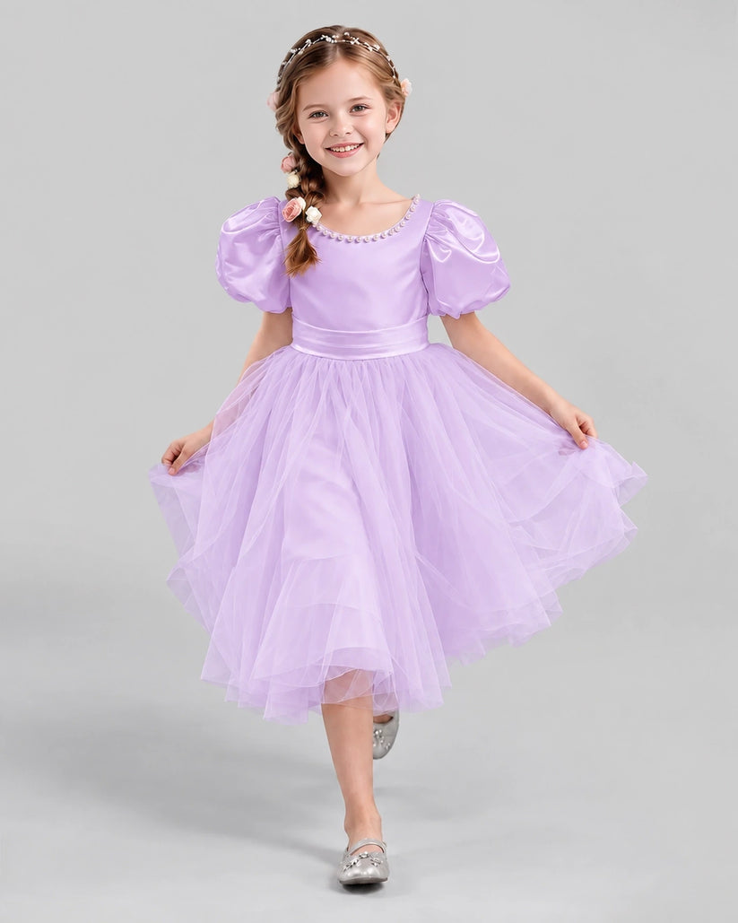 Lilac A-line Girls Formal Dresses Pose