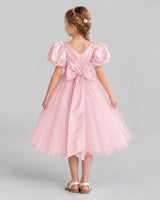 Pink A-line Girls Formal Dresses Back