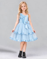 Baby Blue A-line Girls Formal Dress Front